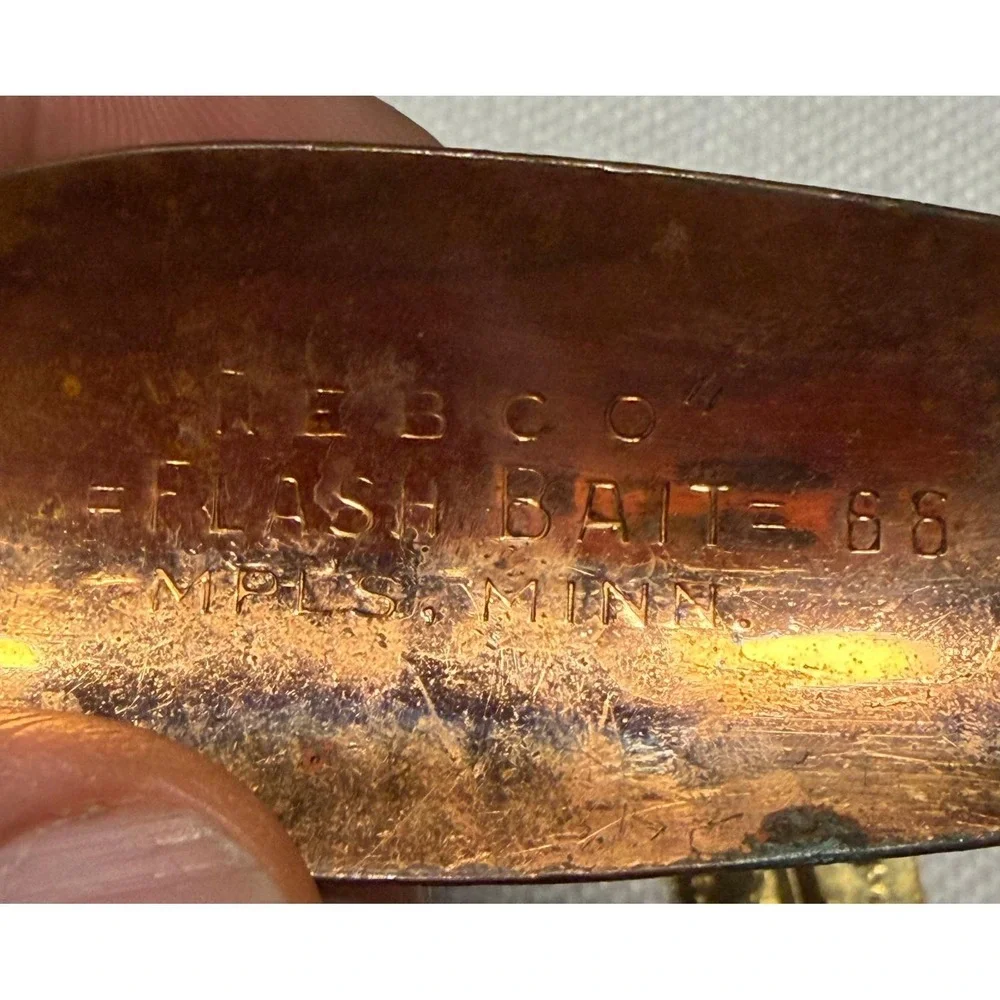 Vintage Nebco Flash Bait Johnson Silver Minnow‎ Fishing Spoon Lure Lot 5pc Brass